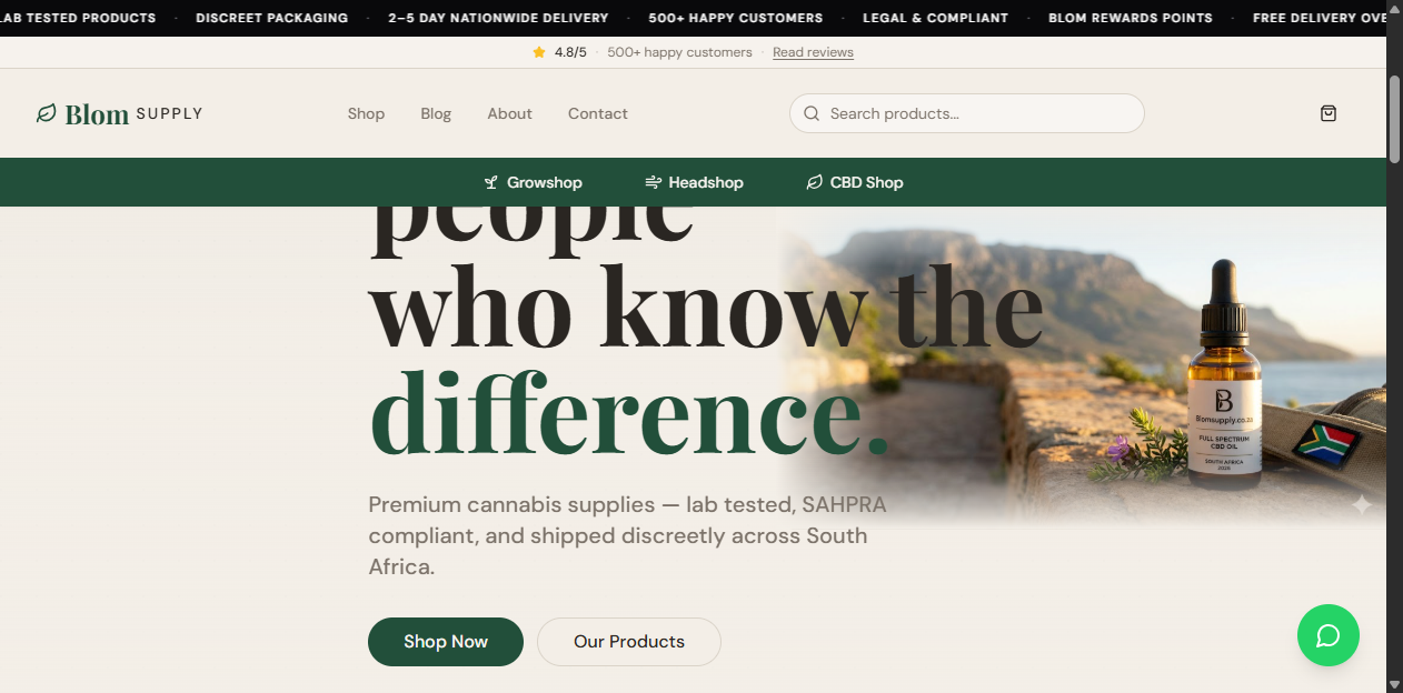BlomSupply founder-built commerce interface