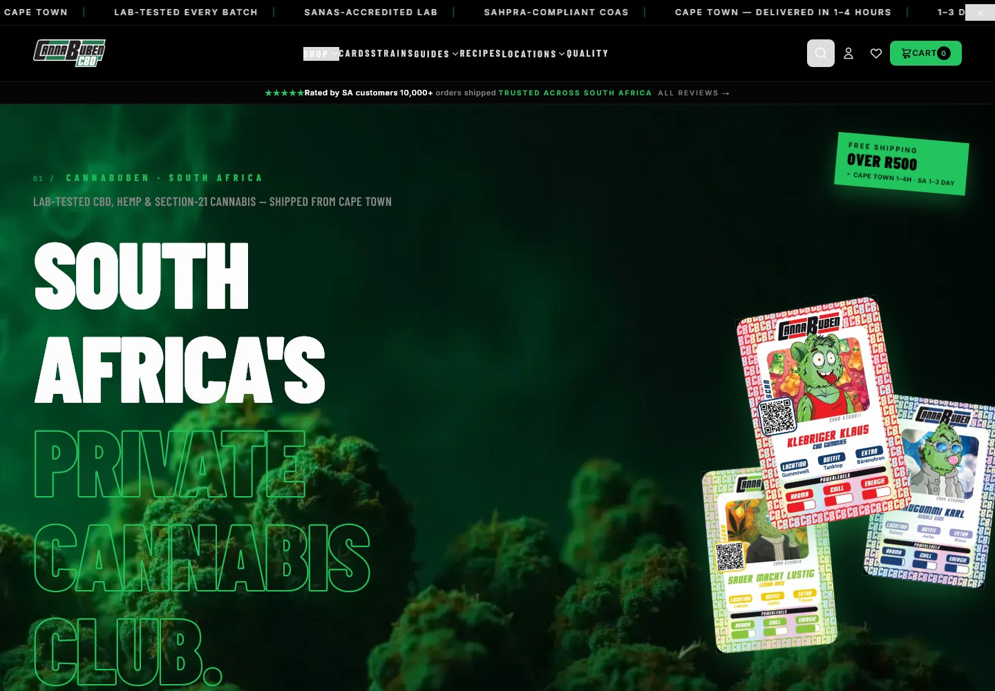 CannaBuben South Africa homepage