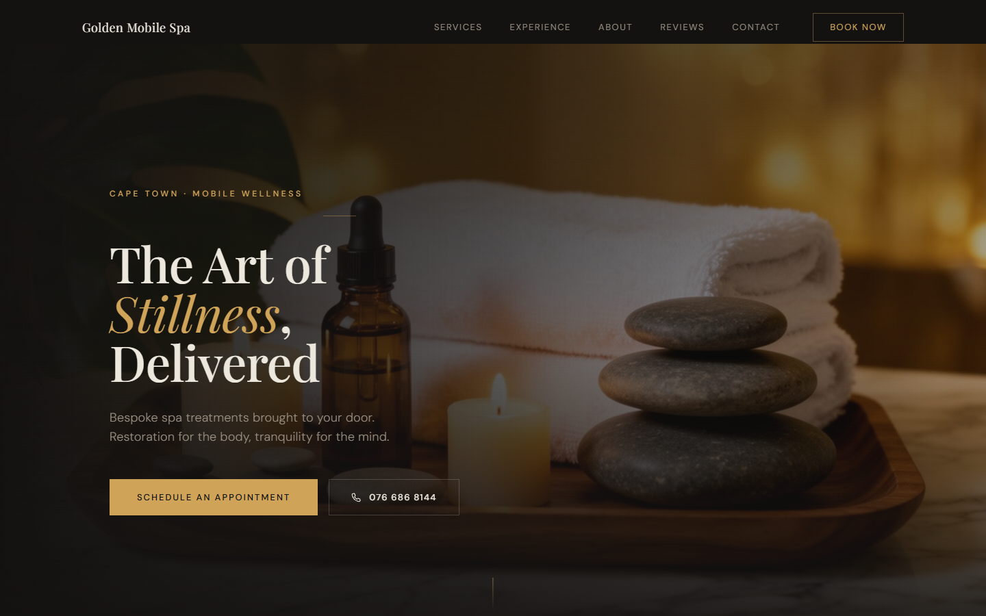 Golden Mobile Spa live website