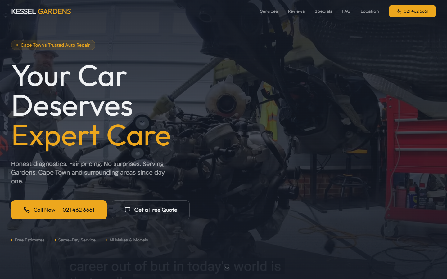 Kessel Motors Gardens live website