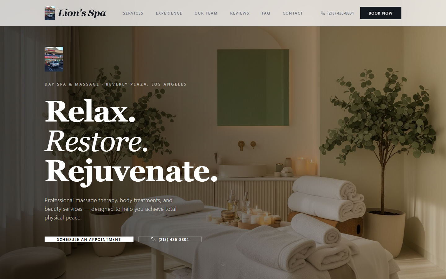 Lion's Spa live website