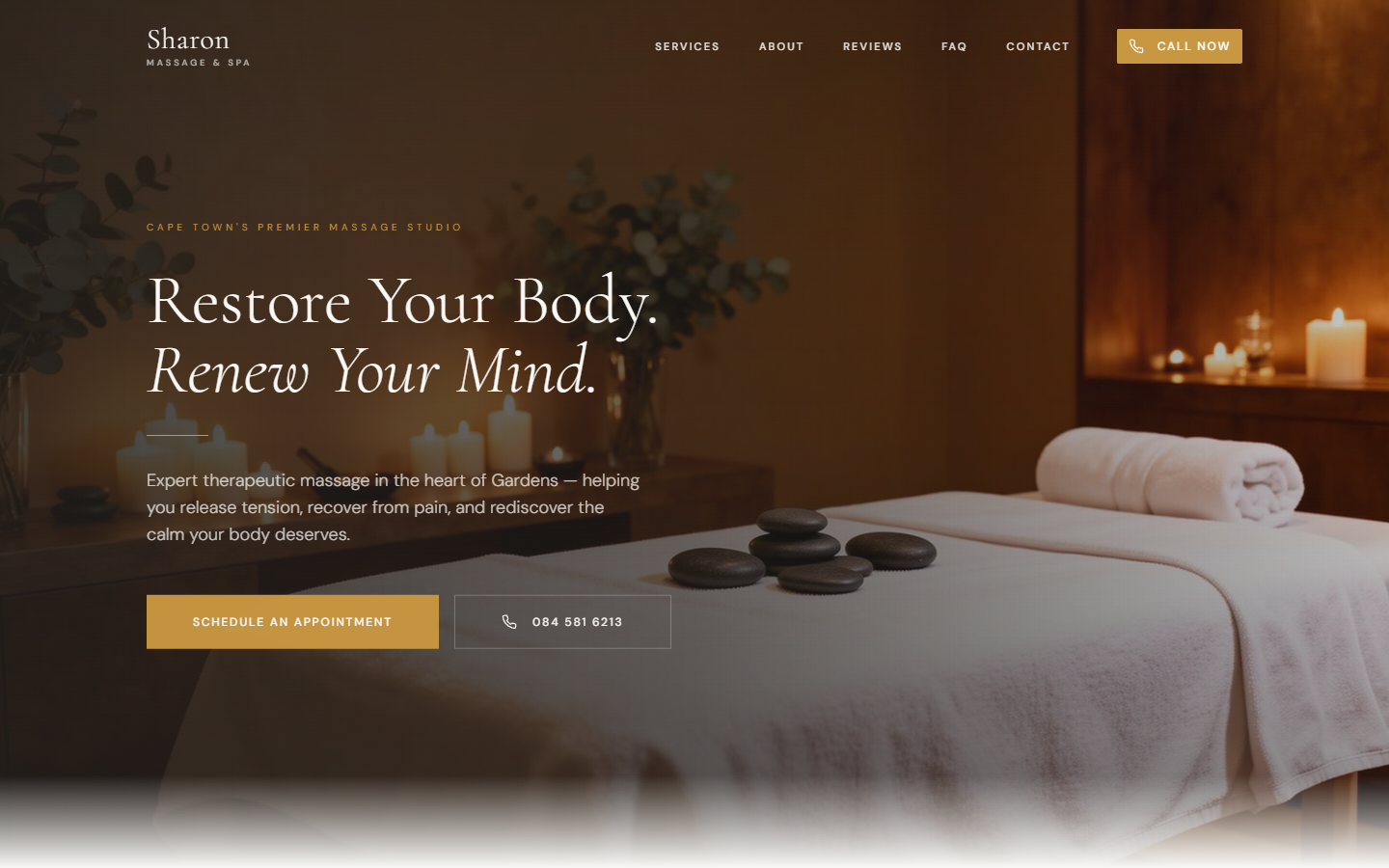 Sharon Massage Spa live website
